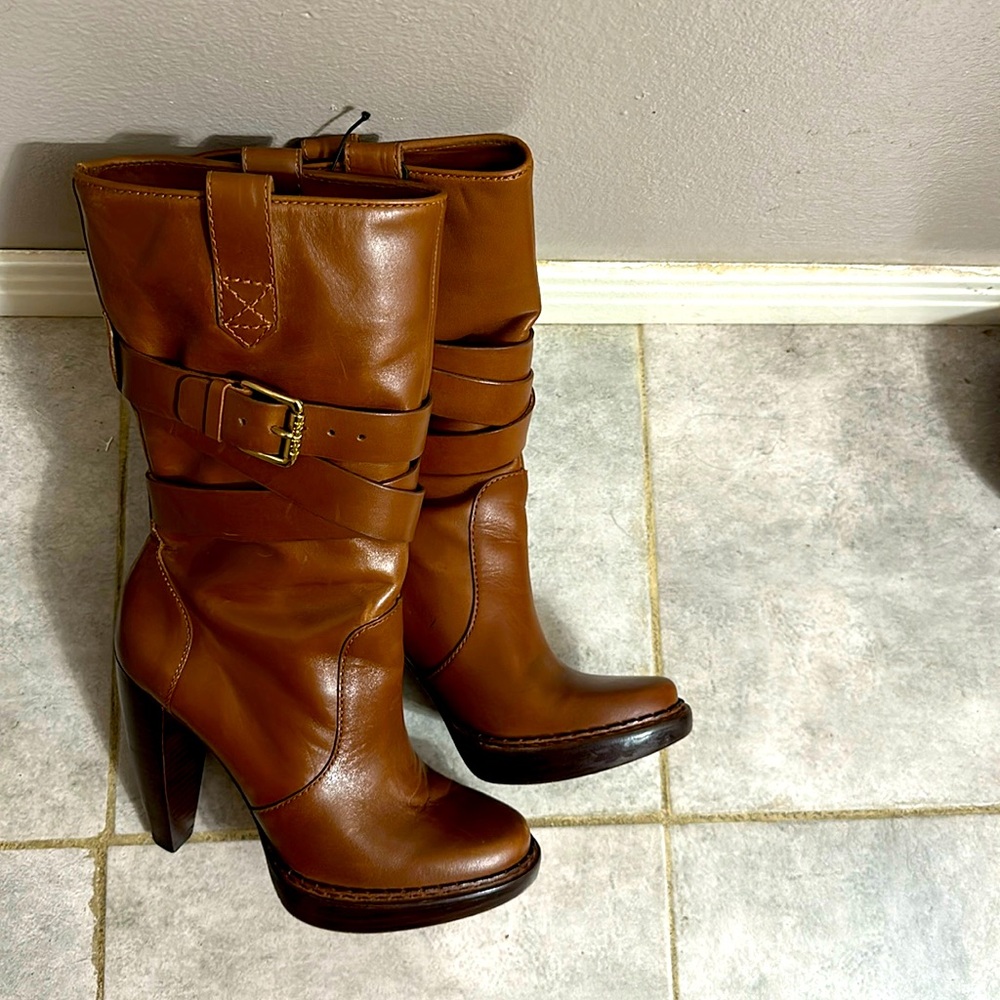 Michael Kors tall heeled leather boots